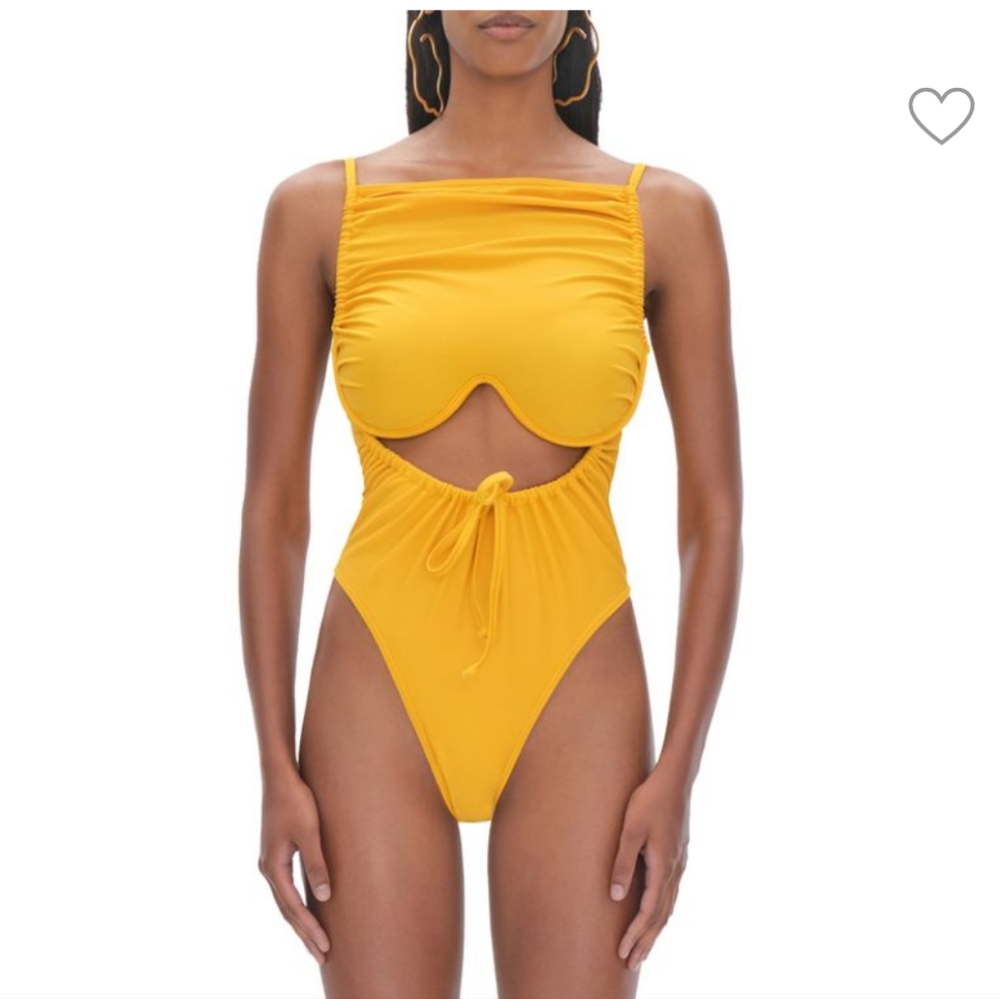 Andrea Iyamah Tiaca One-piece Swimsuit Cut-out Sunshine Yellow size M